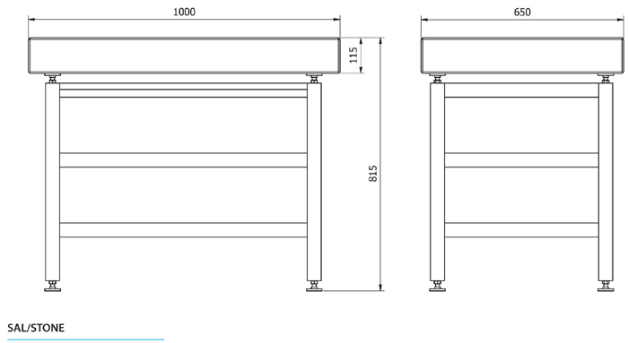 dims for for RADWAG SAL/STONE tables